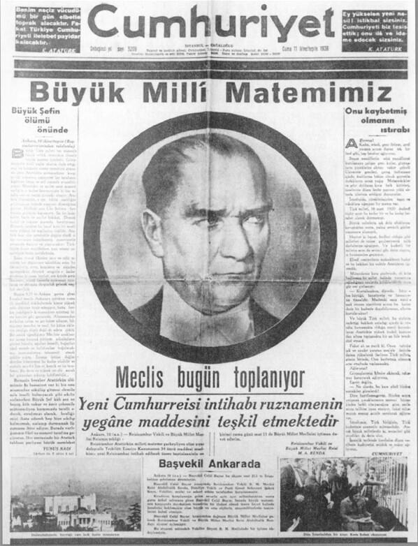 Atatürk ne zaman, kaç yaşında öldü Gazeteler Atatürk’ün cenazesini böyle gördü