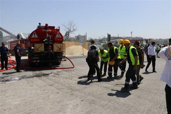 Ankarada hastane inşaatında korkutan yangın