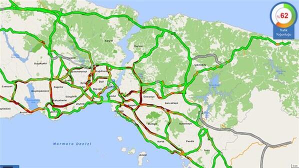 İstanbulda haftanın ilk iş gününde trafik yoğunluğu