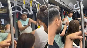 Metrobüste kadın yolcunun fotoğrafını çekerken yakalandı!