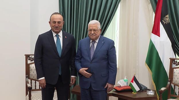 Bakan Çavuşoğlu, Filistin Devlet Başkanı Abbas ile görüştü