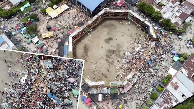 Kolombiya'da tribün çöktü! Facia saniye saniye kamerada: En az 4 ölü