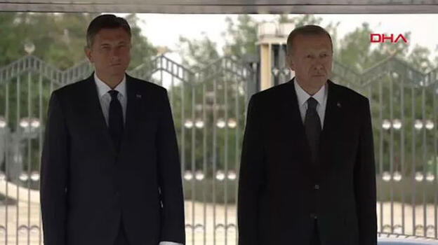 Cumhurbaşkanı Erdoğan Slovenya Cumhurbaşkanı Pahor'u resmi törenle karşıladı
