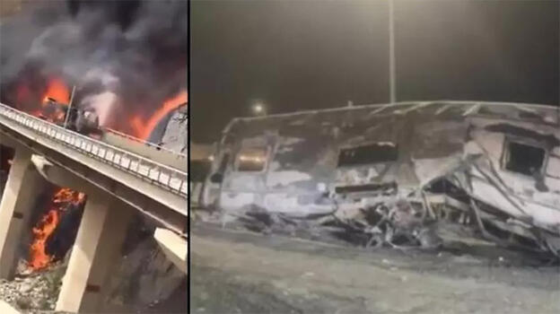 Umre'de otobüs alev topuna döndü: 20 ölü, 29 yaralı
