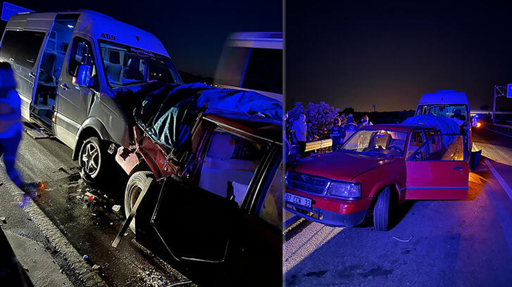 Antalya’da tur minibüsü kamyonete çarptı: 4’ü turist 11 yaralı