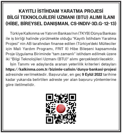 Türkiye Kalkınma ve Yatırım Bankası (TKYB) personel alacak Başvuru şartları belli oldu