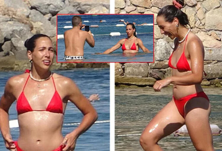 Zehra Çilingiroğlu kırmızı bikinisiyle dikkat çekti
