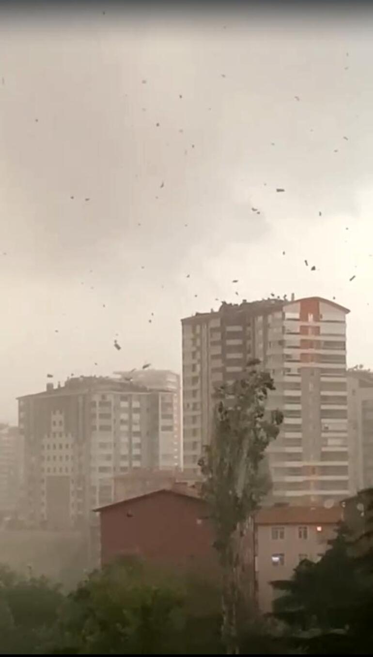 Ankarada şiddetli yağmur ve rüzgar! Yollar göle döndü, evleri su bastı, binaların çatıları uçtu - Resim : 3