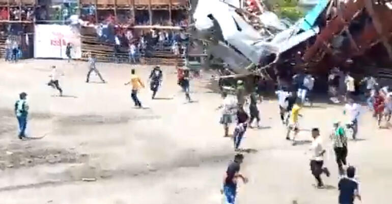Kolombiyada tribün çöktü Facia saniye saniye kamerada: En az 4 ölü