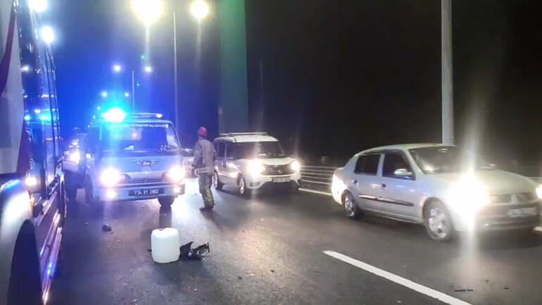 FSM Köprüsünde polislerin dur ihtarına uymayan sürücü iki polise çarptı