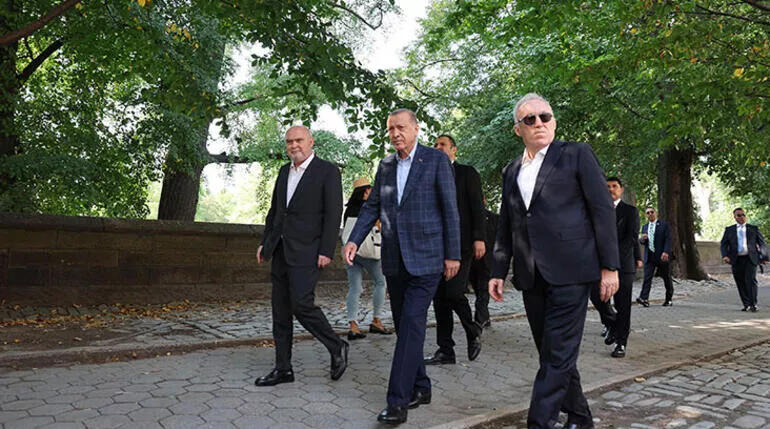 Cumhurbaşkanı Erdoğandan Central Parkta yürüyüş