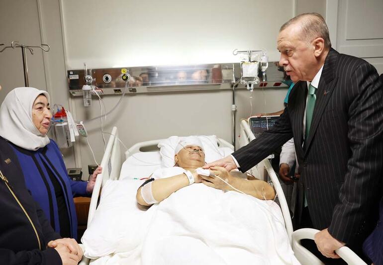 Cumhurbaşkanı Erdoğandan Binali Yıldırımı hastanede ziyaret