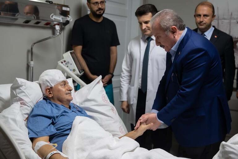 TBMM Başkanı Mustafa Şentop, Binali Yıldırımı hastanede ziyaret etti