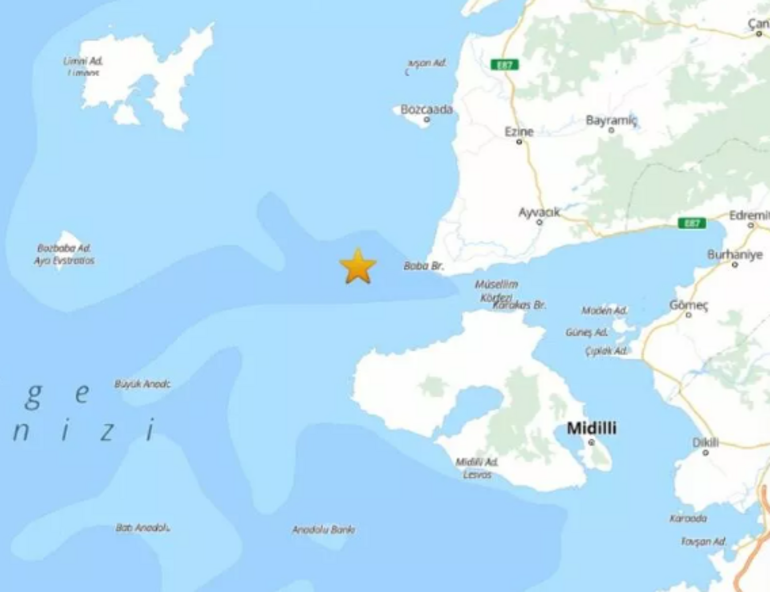 Çanakkale açıklarında 4.6 büyüklüğünde deprem
