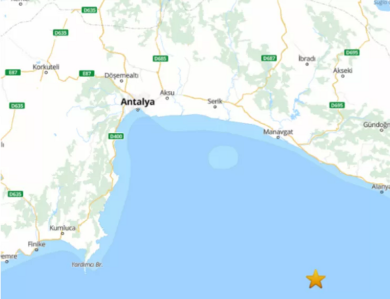 Antalyanın Alanya ilçesinde 3.8 büyüklüğünde deprem