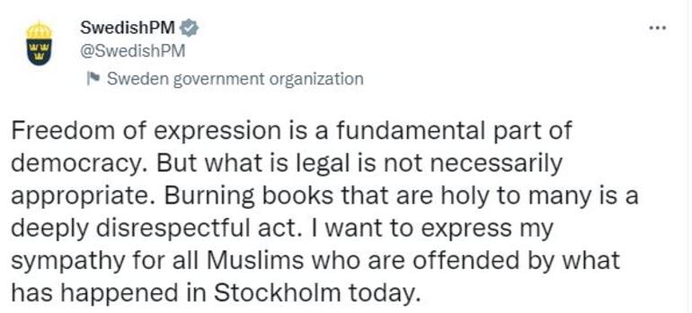 Skandal sonrası İsveç Başbakanından ilk açıklama: Saygısızca bir davranış