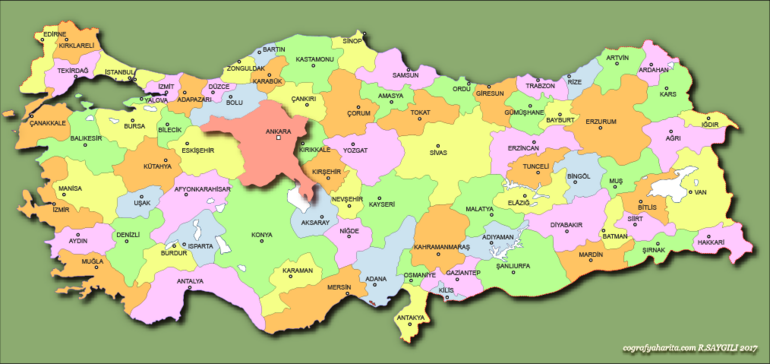 Türkiye haritası || Şehir isimleri ile detaylı renkli büyük boy Türkiye Siyasi İller Haritası ile deprem risk haritası